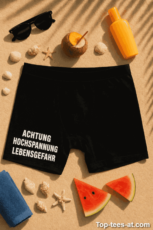 Lustige Boxershorts Achtung Hochspannung Lebensgefahr