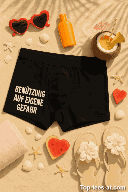 Lustige Boxershorts Benützung auf eigene Gefahr