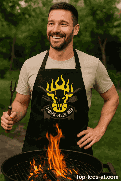 Lustige Schürze Fleisch Feuer Bier