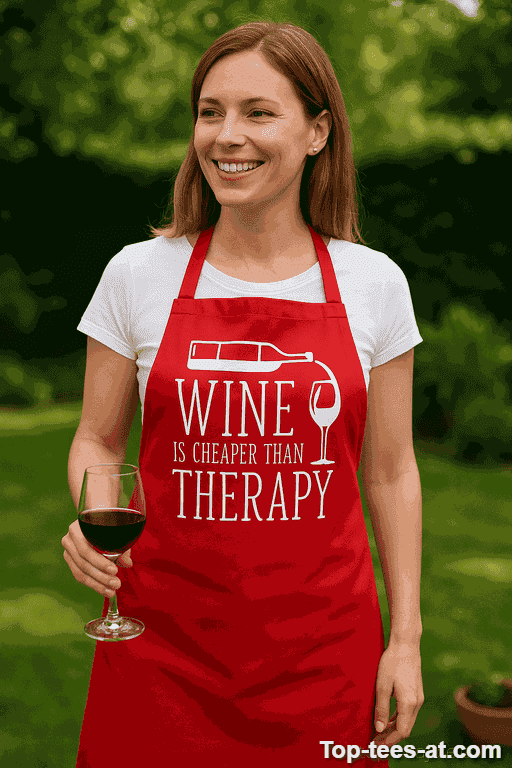 Lustige Schürze Wine Is Cheaper Than Therapy