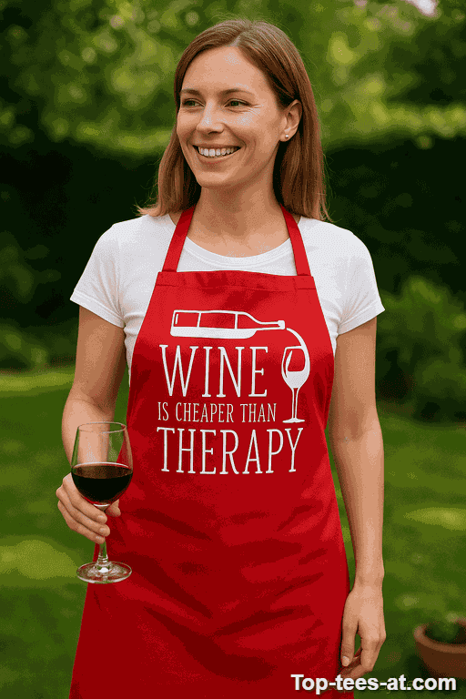 Lustige Schürze Wine Is Cheaper Than Therapy