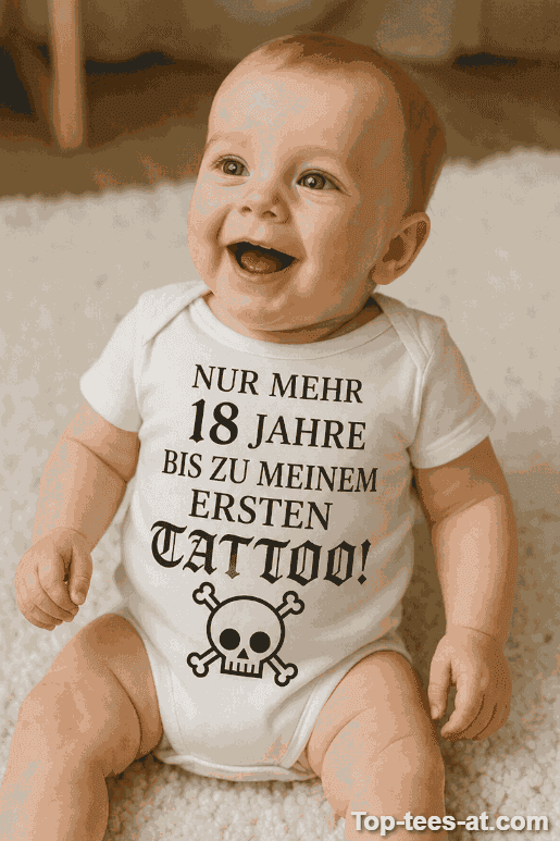 Lustiger Baby Body 18 Jahre bis erstes Tattoo