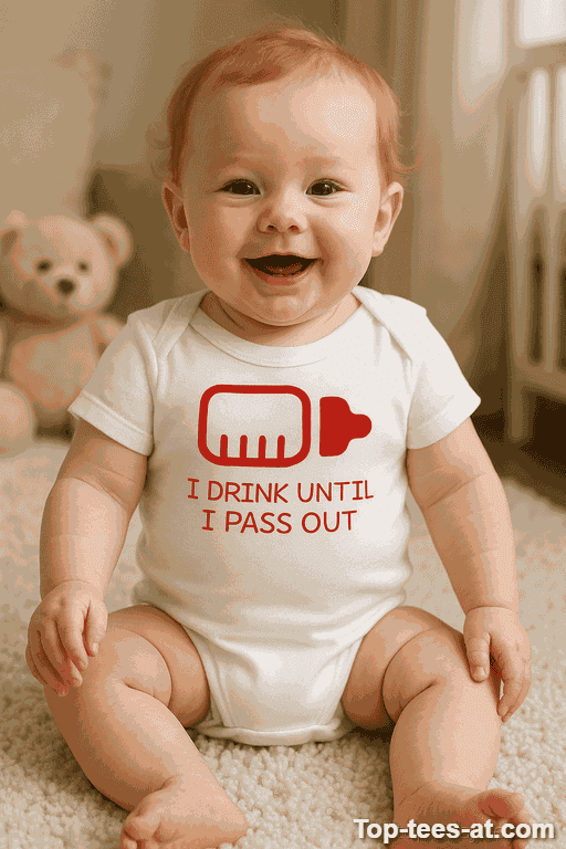 Lustiger Baby Body I drink until I pass out