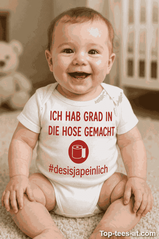 Lustiger Baby Body in die Hose gemacht