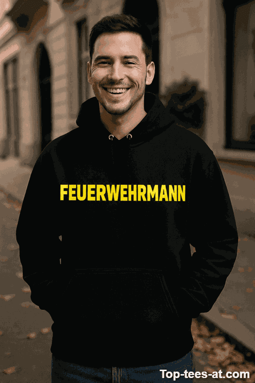 Hoodie Feuerwehrmann mit Flammen-Motiv