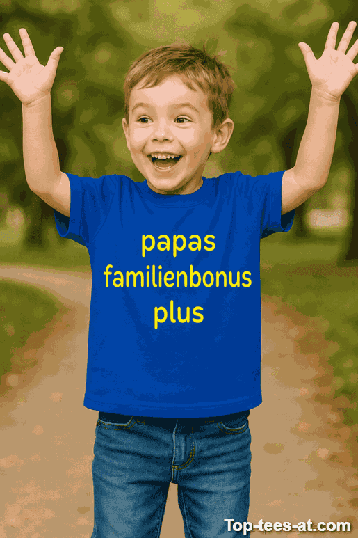 Lustiges Kinder T-Shirt Papas Familienbonus Plus