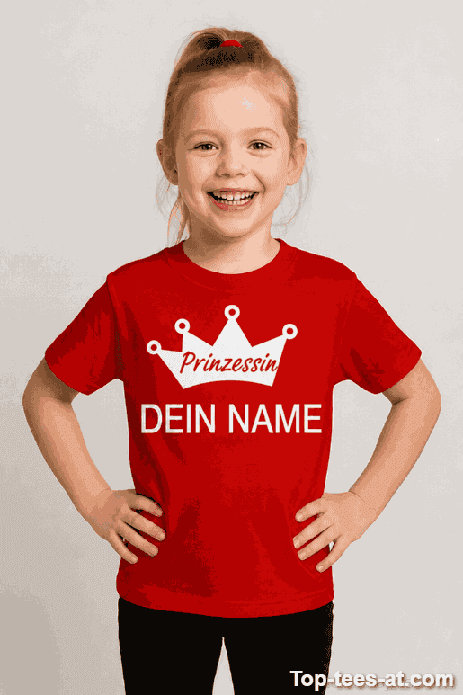 Lustiges Kinder T-Shirt Prinzessin mit eigenem Namen