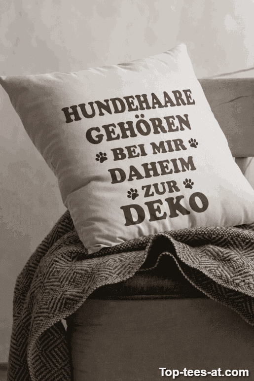 Lustiges Kissen Hundehaare gehören zur Deko