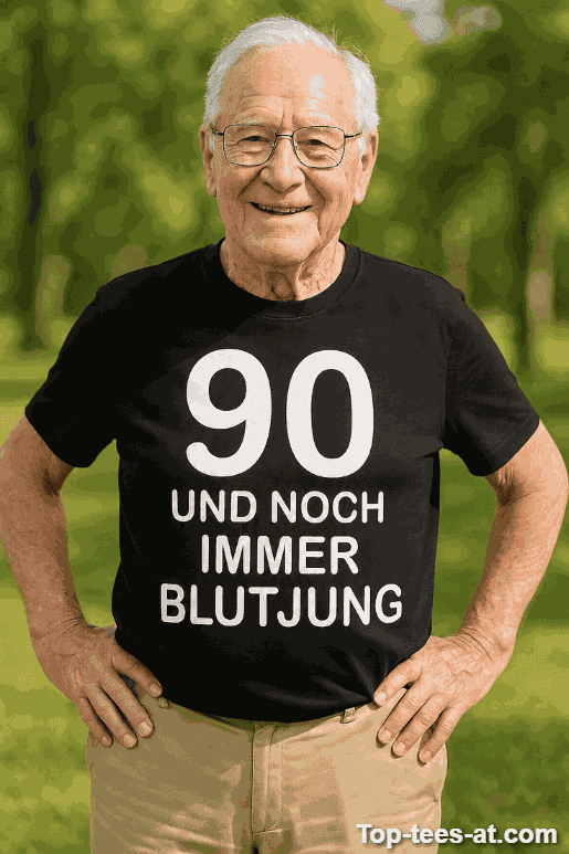 Lustiges T-Shirt 90 und noch immer blutjung