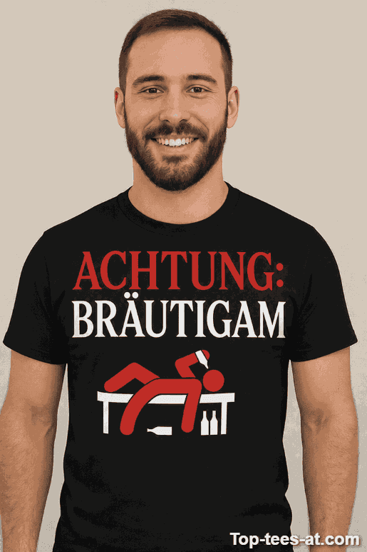 Lustiges T-Shirt Achtung Bräutigam