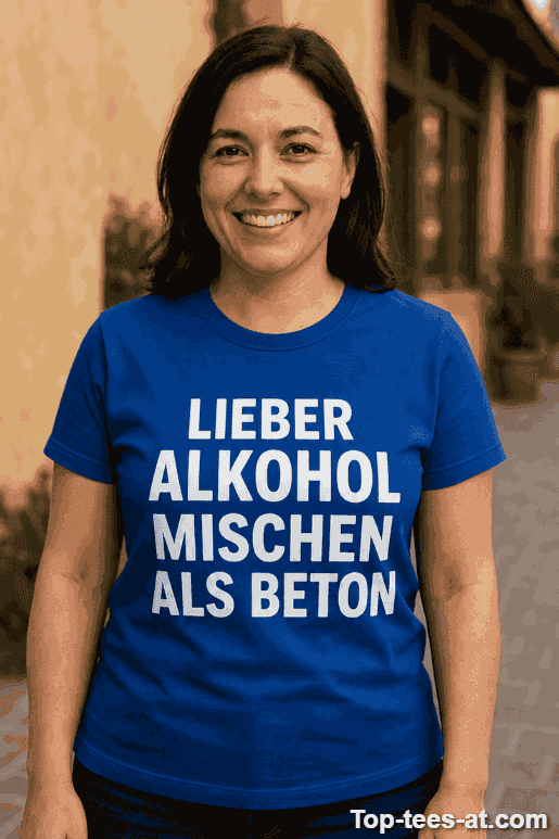 Lustiges T-Shirt Alkohol mischen als Beton