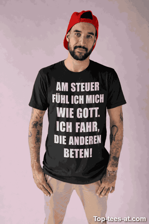 Lustiges T-Shirt am Steuer wie Gott