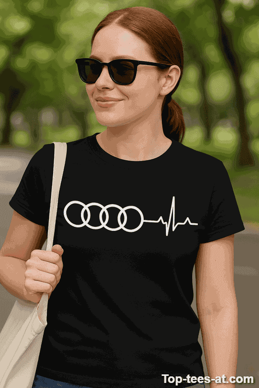 T-Shirt Herzschlag – mit Automarke nach Wunsch