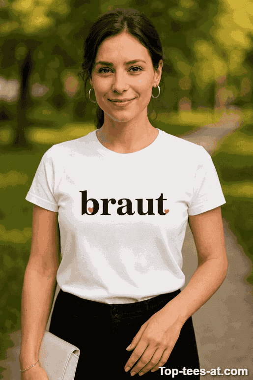 Lustiges T-Shirt Braut mit Herzen