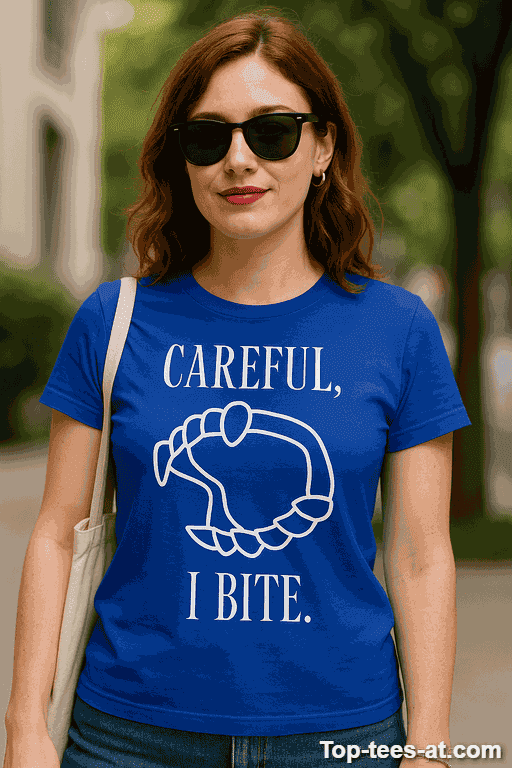 Lustiges T-Shirt Careful I Bite