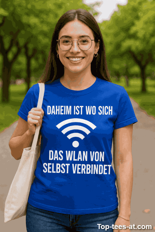 Lustiges T-Shirt Daheim ist wo das WLAN ist