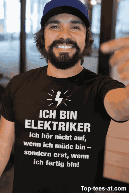 T-Shirt Elektriker hört nicht auf – mit Wunschberuf