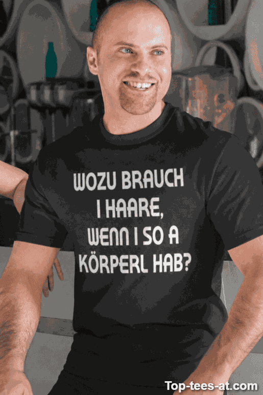 Lustiges T-Shirt Glatzkopf mit Körperl