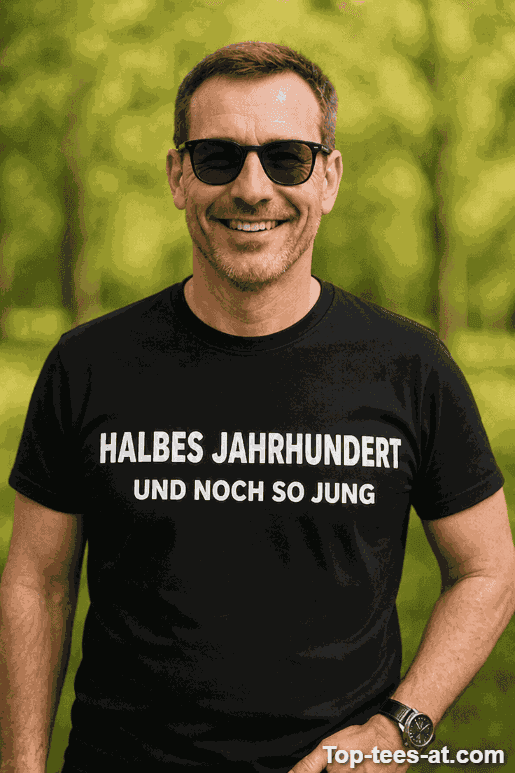 Lustiges T-Shirt Halbes Jahrhundert und noch jung