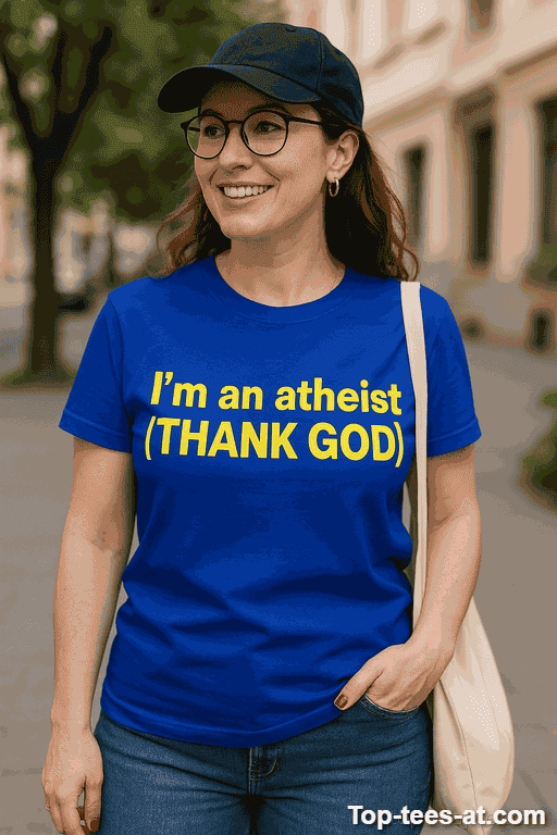 Lustiges T-Shirt I am an Atheist Thank God