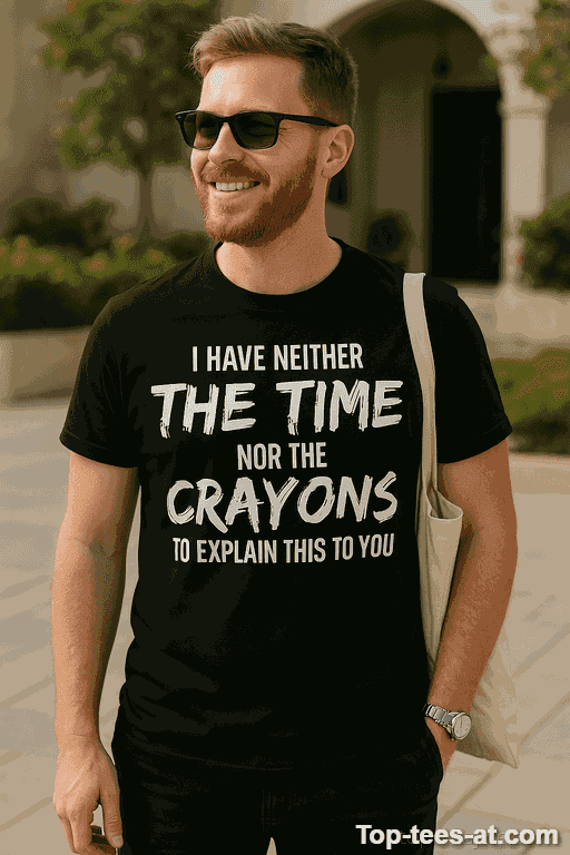 Lustiges T-Shirt I Have Neither Time Nor Crayons