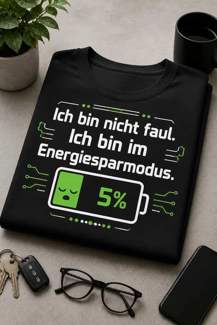 T-Shirt Ich bin nicht faul, ich bin im Energiesparmodus