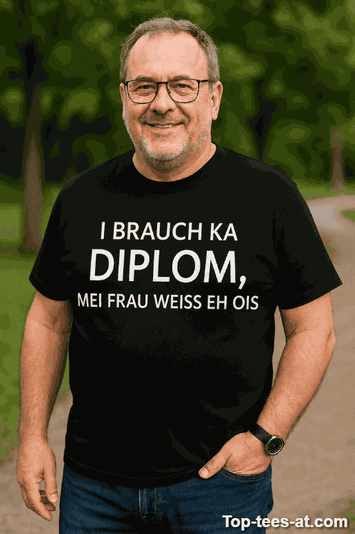 Lustiges T-Shirt kein Diplom meine Frau weiß alles
