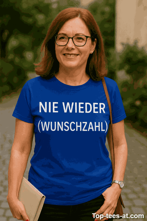 Lustiges T-Shirt Nie Wieder mit Wunschzahl