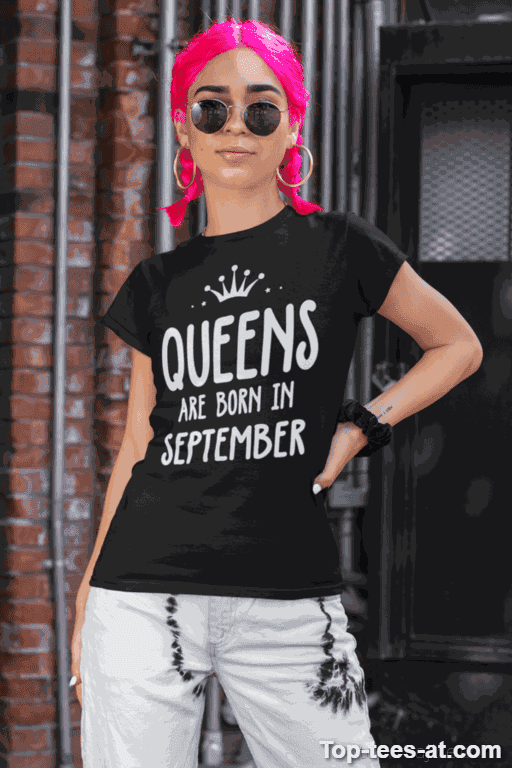 Lustiges T-Shirt Queens Are Born mit eigenem Monat