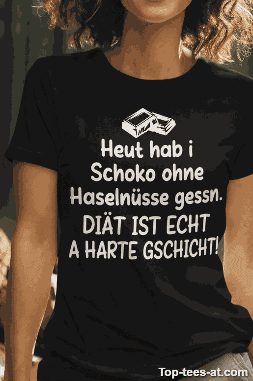 Lustiges T-Shirt Schokolade ohne Haselnüsse Diät