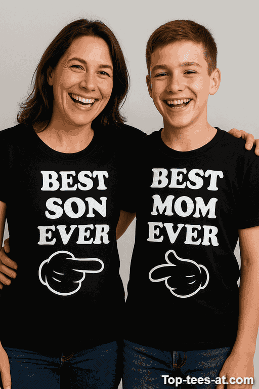 Lustiges T-Shirt Set Best Mom Son Ever