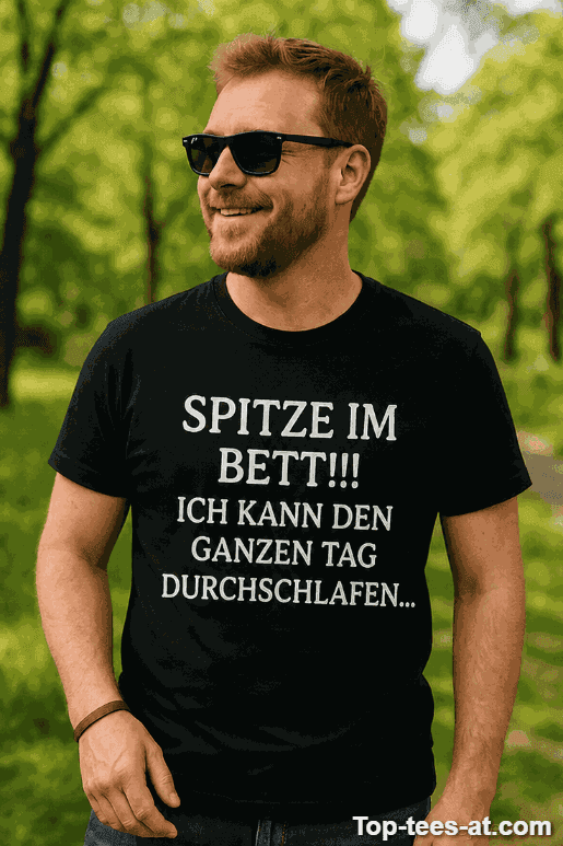 Lustiges T-Shirt Spitze im Bett Durchschlafen