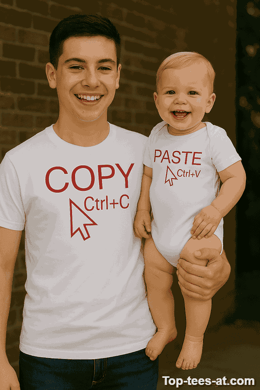 Lustiges T-Shirt und Body Set Copy Paste