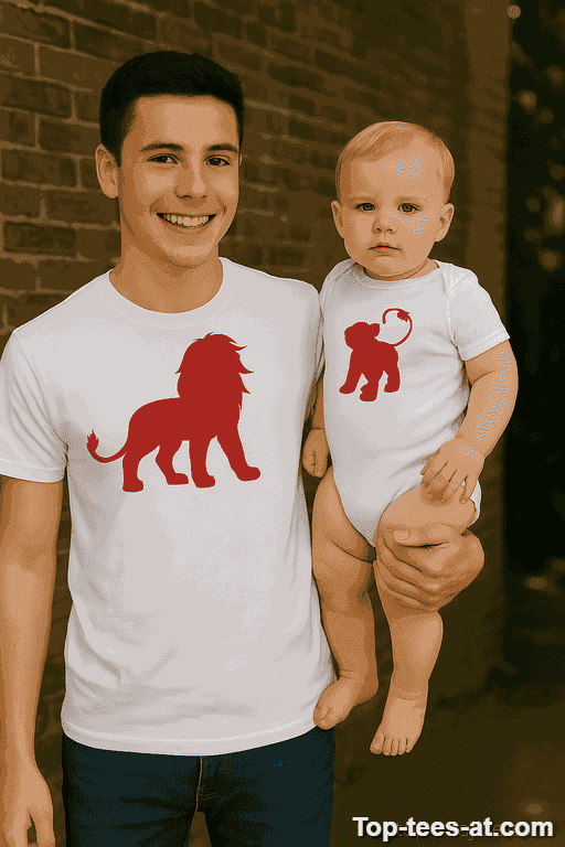 Lustiges T-Shirt und Body Set Löwe und Löwenjunges