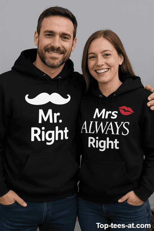 Pärchen Hoodie Mr Right Mrs Always Right