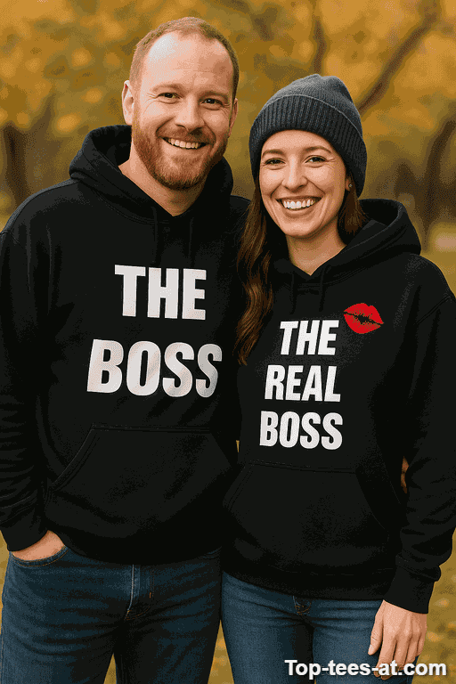 Pärchen Hoodie The Boss The Real Boss