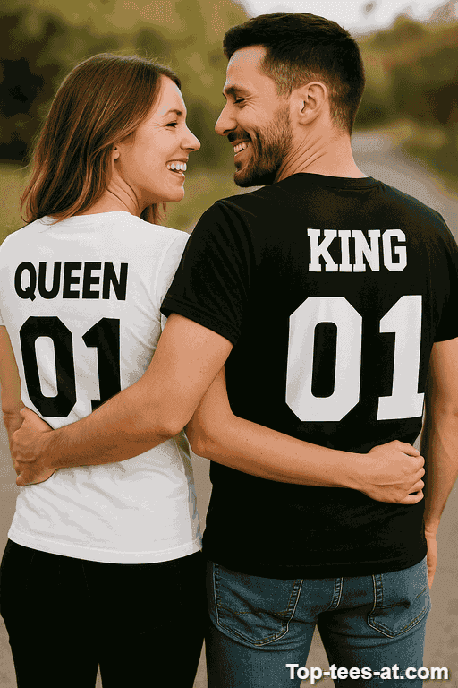 Pärchen T-Shirt King Queen 01