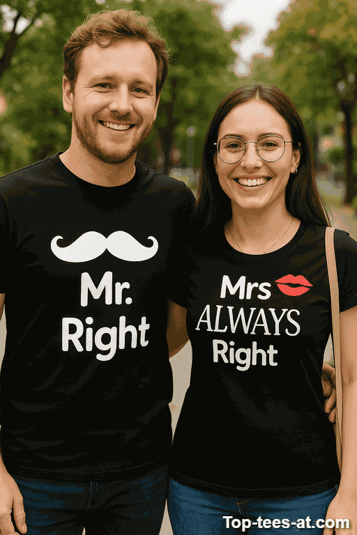 Pärchen T-Shirt Mr Right Mrs Always Right