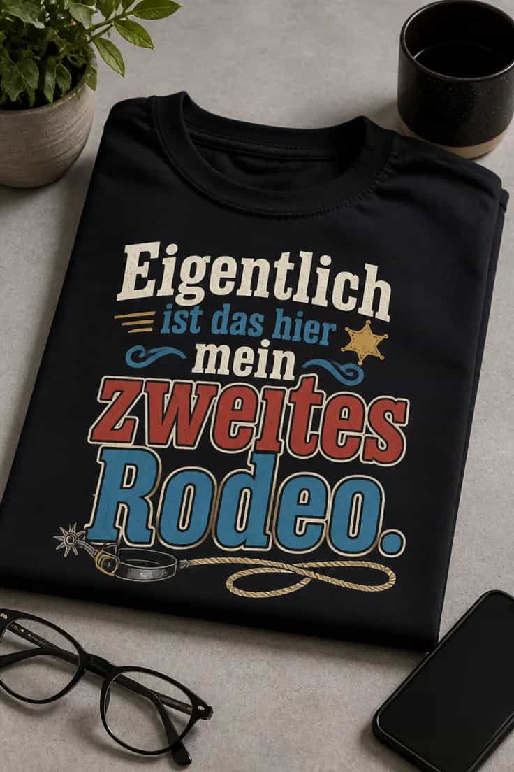 Rodeo-T-Shirt: Eigentlich ist das hier mein zweites Rodeo.
