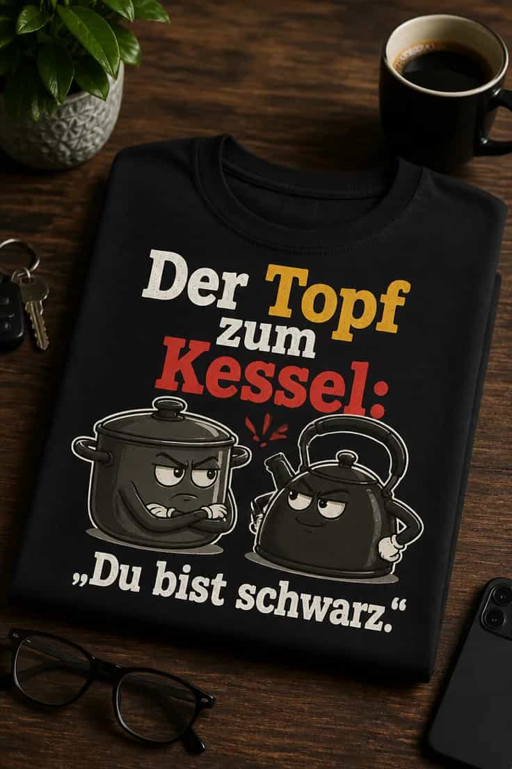 T-Shirt Herren Der Topf zum Kessel: Du bist schwarz.