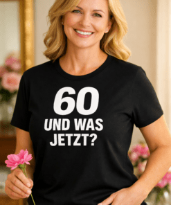 Lustiges T-Shirt „60 UND WAS JETZT?“