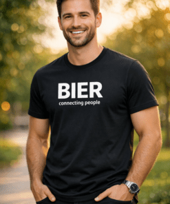 Lustiges T-Shirt „BIER connecting people“