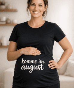 Umstands-T-Shirt „komme im august“