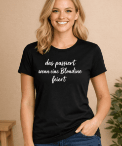 Umstandsshirt „Das passiert, wenn eine Blondine feiert“