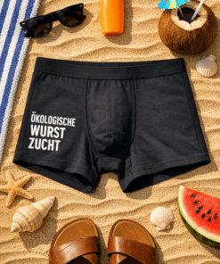 Herren-Boxershorts „Ökologische Wurstzucht“