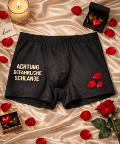 Herren-Boxershorts „Achtung gefährliche Schlange“