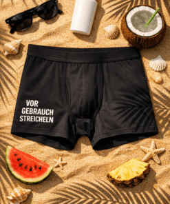 Herren-Boxershorts „VOR GEBRAUCH STREICHELN“