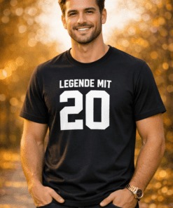 Lustiges T-Shirt „LEGENDE MIT 20“ – schwarz