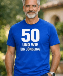 Lustiges T-Shirt „50 und wie ein Jüngling“