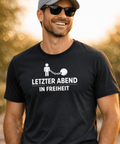 Lustiges T-Shirt „Letzter Abend in Freiheit“